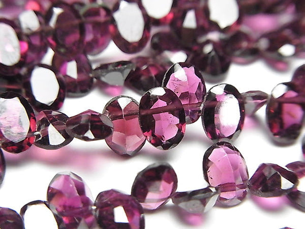 [Video] High Quality Rhodolite Garnet AA++ Oval Faceted 7x5x3mm half or 1strand beads (aprx.7inch / 18cm)