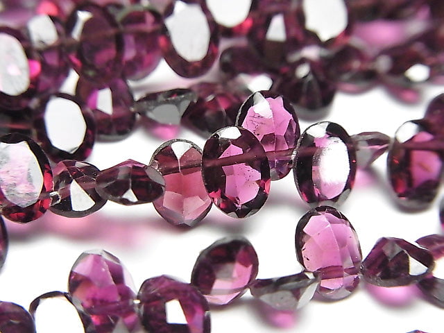 [Video] High Quality Rhodolite Garnet AA++ Oval Faceted 7x5x3mm half or 1strand beads (aprx.7inch / 18cm)