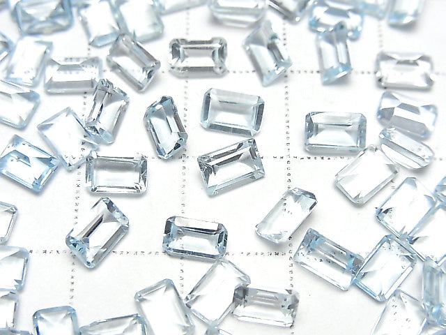 [Video]High Quality Sky Blue Topaz AAA Loose stone Rectangle Faceted 6x4mm 5pcs
