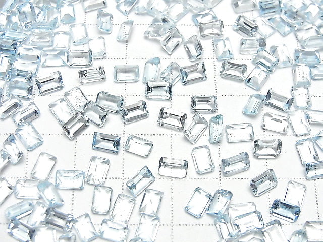 [Video]High Quality Sky Blue Topaz AAA Loose stone Rectangle Faceted 6x4mm 5pcs