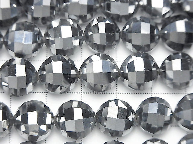 [Video]High Quality! Terahertz Mirror Faceted Round 12mm half or 1strand beads (aprx.15inch/37cm)