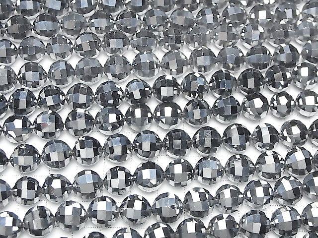 [Video]High Quality! Terahertz Mirror Faceted Round 12mm half or 1strand beads (aprx.15inch/37cm)