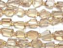 [Video]High Quality Natutal Champagne Color Quartz AAA Faceted Nugget half or 1strand beads (aprx.7inch/18cm)