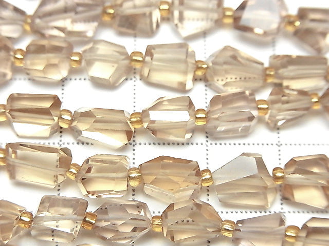 [Video]High Quality Natutal Champagne Color Quartz AAA Faceted Nugget half or 1strand beads (aprx.7inch/18cm)