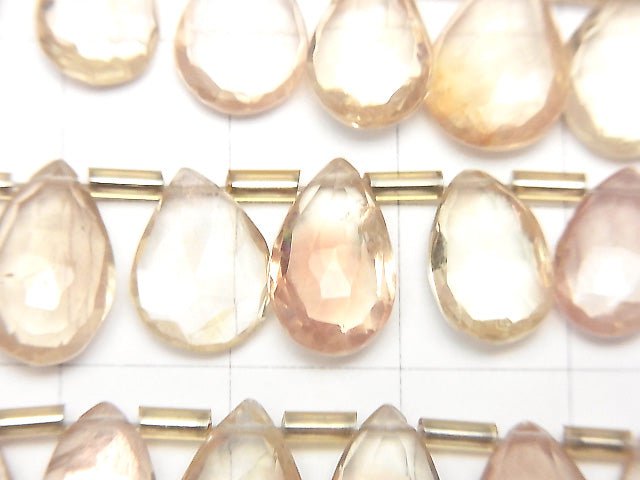 [Video] High Quality Oregon Sunstone AAA- Pear shape Faceted Briolette 1strand beads (aprx.7inch / 18cm)