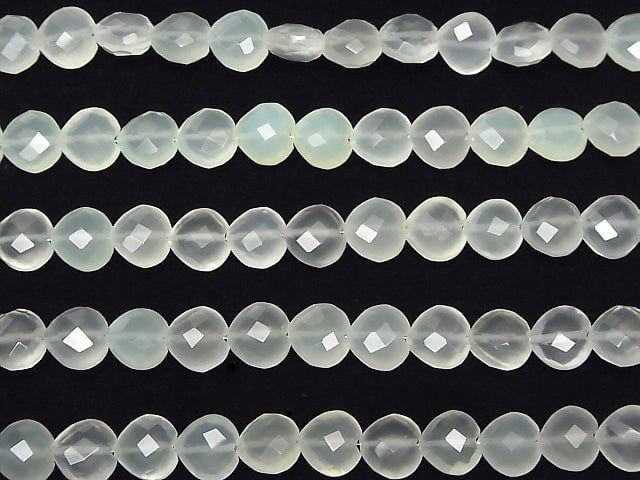 [Video] Light Green Chalcedony AAA Vertical Hole Heart cut 8x8mm half or 1strand beads (aprx.6inch / 16cm)