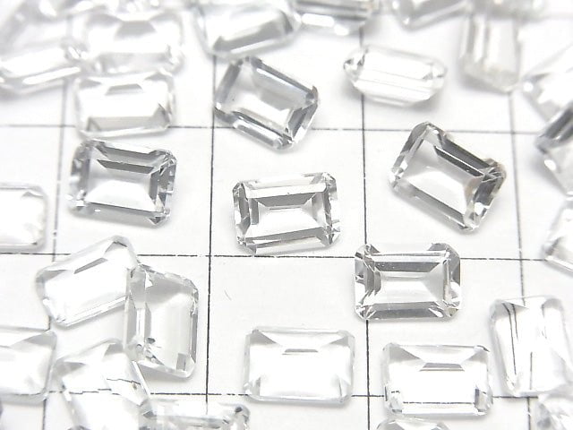 [Video] High Quality White Topaz AAA Undrilled Rectangle Faceted 7x5mm 5pcs