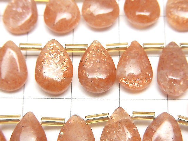 [Video] High Quality Sunstone AA++ Pear shape (Smooth) 1strand beads (aprx.7inch / 18cm)