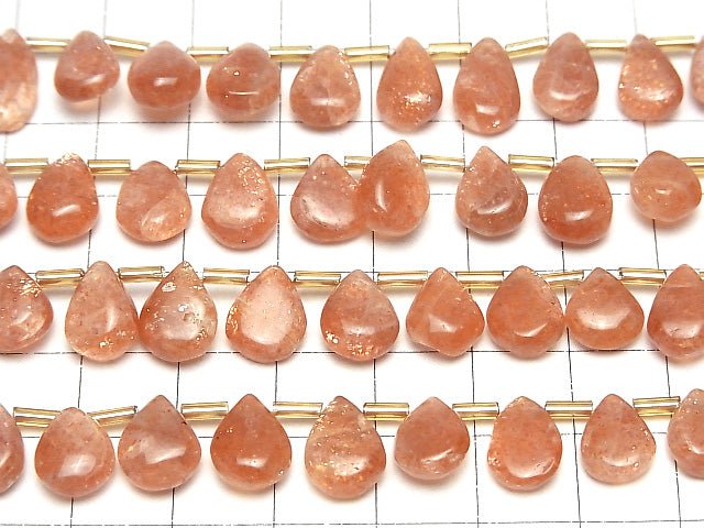 [Video] High Quality Sunstone AA++ Pear shape (Smooth) 1strand beads (aprx.7inch / 18cm)