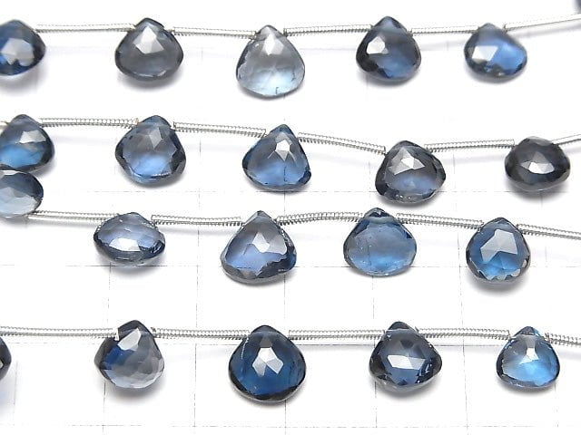 [Video] High Quality London Blue Topaz AAA Chestnut Faceted Briolette 1strand beads (aprx.6inch / 15 cm)