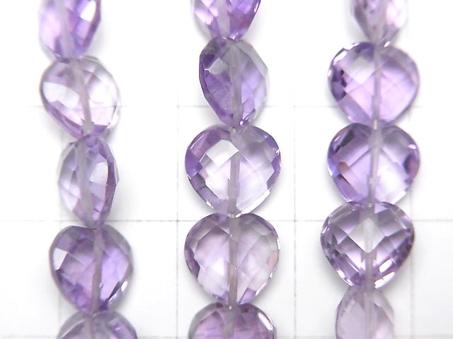 [Video] High Quality Amethyst AAA Vertical Hole Heart cut 8x8mm half or 1strand beads (aprx.6inch / 16cm)