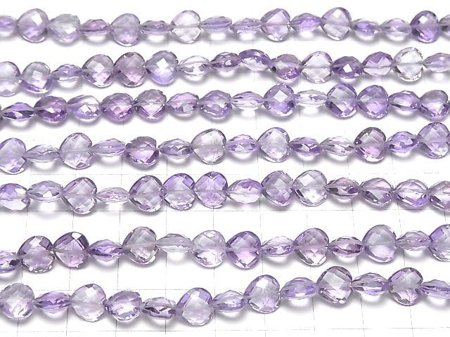 [Video] High Quality Amethyst AAA Vertical Hole Heart cut 8x8mm half or 1strand beads (aprx.6inch / 16cm)