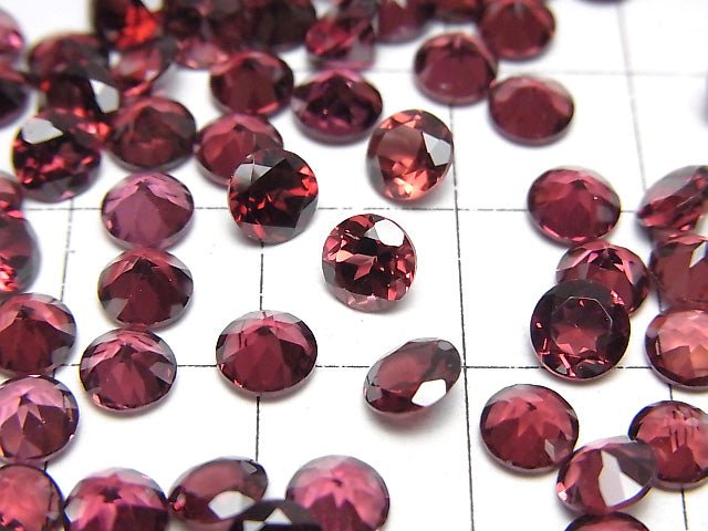 [Video]High Quality Rhodolite Garnet AAA Loose stone Round Faceted 5x5mm 5pcs