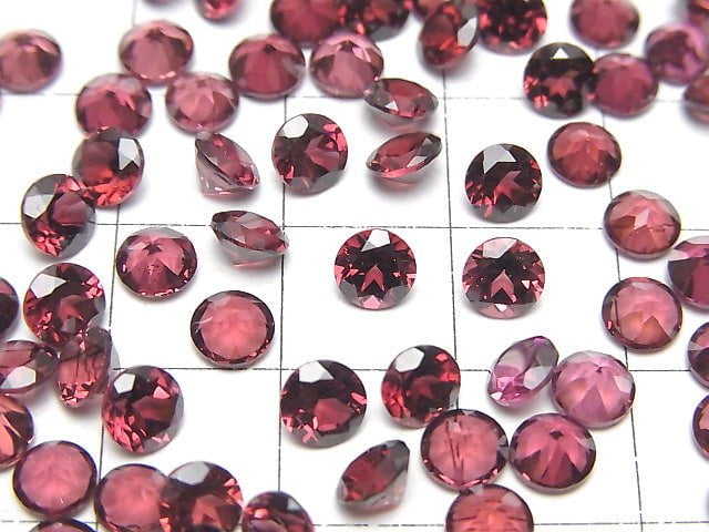 [Video]High Quality Rhodolite Garnet AAA Loose stone Round Faceted 5x5mm 5pcs