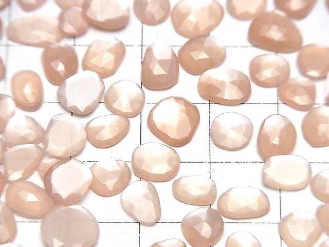[Video] High Quality Peach Moonstone AAA Undrilled Freeform Single Sided Rose Cut 5pcs