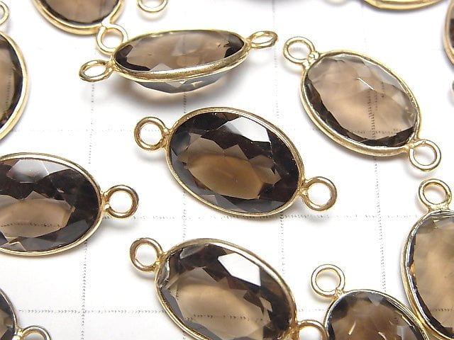 [Video] High Quality Smoky Quartz AAA Bezel Setting Oval Faceted 15x11mm [Both Side ] 18KGP 3pcs $11.79!