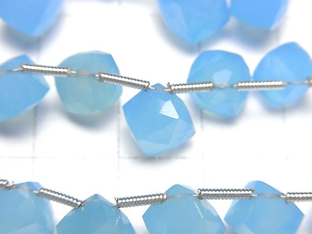 [Video] High Quality Blue Chalcedony AAA Dice Shape 1strand beads (aprx.6inch / 16cm)