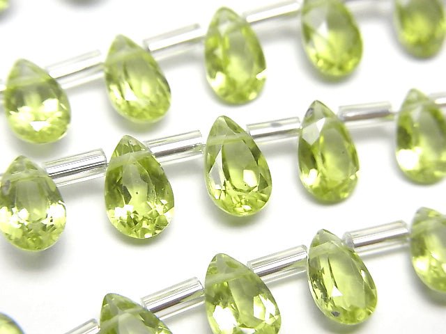 [Video] High Quality Peridot AAA Pear shape Faceted 8x5mm half or 1strand (18pcs )