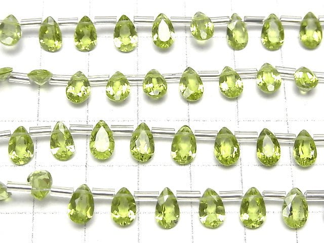[Video] High Quality Peridot AAA Pear shape Faceted 8x5mm half or 1strand (18pcs )