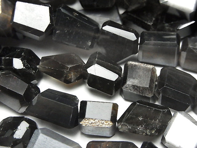 [Video] Black Moonstone AA++ Faceted Nugget half or 1strand beads (aprx.9inch / 23 cm)