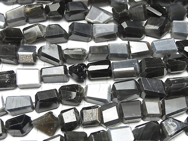 [Video] Black Moonstone AA++ Faceted Nugget half or 1strand beads (aprx.9inch / 23 cm)