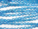 [Video] High Quality Neon Blue Apatite AA++ Oval half or 1strand beads (aprx.15inch / 36cm)