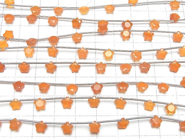 [Video]High Quality Carnelian AAA- Faceted Star 6x6mm 1strand (8pcs)