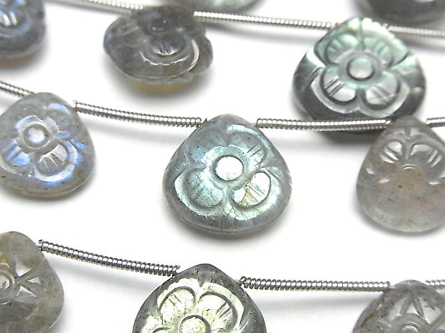 [Video] Labradorite AA++ Carved Chestnut 1strand (5pcs)