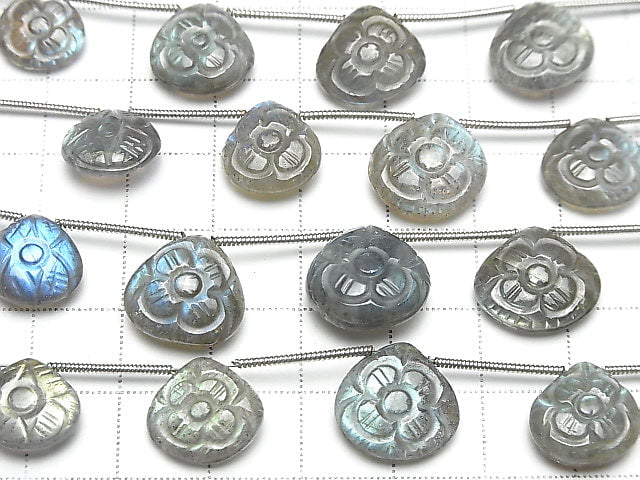 [Video] Labradorite AA++ Carved Chestnut 1strand (5pcs)