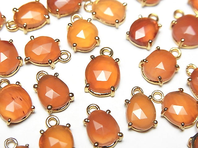 [Video] High Quality Carnelian AAA- Bezel Setting Freeform Rose Cut 18KGP 3pcs