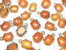 [Video] High Quality Carnelian AAA- Bezel Setting Freeform Rose Cut 18KGP 3pcs