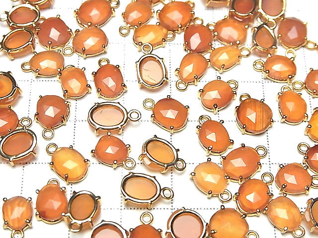 [Video] High Quality Carnelian AAA- Bezel Setting Freeform Rose Cut 18KGP 3pcs