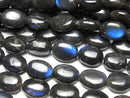 [Video] High Quality Black Labradorite AAA- Oval -Flat Nugget half or 1strand beads (aprx.12inch / 30cm)
