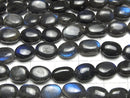 [Video] High Quality Black Labradorite AAA- Oval -Flat Nugget half or 1strand beads (aprx.12inch / 30cm)