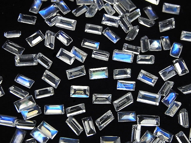 [Video] High Quality Rainbow Moonstone AAA- Undrilled Rectangle Faceted 5pcs