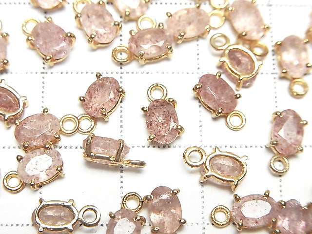 [Video]High Quality Pink Epidote AAA- Bezel Setting Oval Faceted 6x4mm 18KGP 3pcs