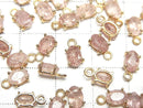 [Video]High Quality Pink Epidote AAA- Bezel Setting Oval Faceted 6x4mm 18KGP 3pcs