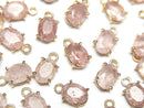 [Video]High Quality Pink Epidote AAA- Bezel Setting Oval Faceted 7x5mm 18KGP 3pcs