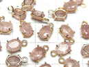[Video]High Quality Pink Epidote AAA- Bezel Setting Oval Faceted 7x5mm 18KGP 3pcs