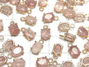 [Video]High Quality Pink Epidote AAA- Bezel Setting Oval Faceted 7x5mm 18KGP 3pcs