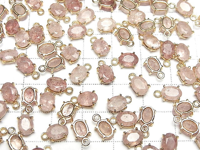 [Video]High Quality Pink Epidote AAA- Bezel Setting Oval Faceted 7x5mm 18KGP 3pcs