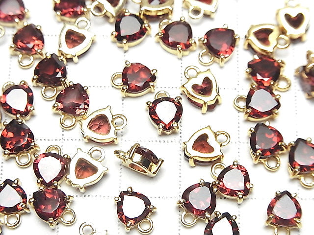 [Video] High Quality Mozambique Garnet AAA Bezel Setting Chestnut Faceted 6x6.5mm 18KGP 2pcs