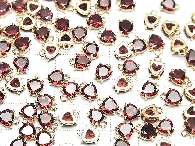 [Video] High Quality Mozambique Garnet AAA Bezel Setting Chestnut Faceted 6x6.5mm 18KGP 2pcs
