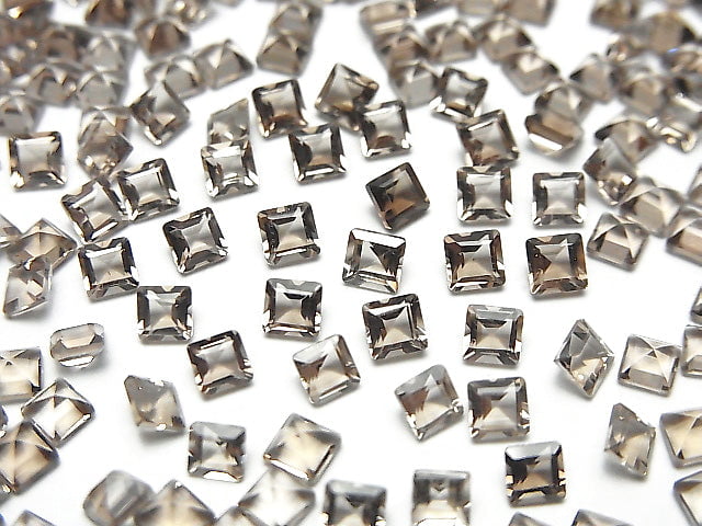 [Video]High Quality Smoky Quartz AAA Loose stone Square Faceted 3x3mm 10pcs
