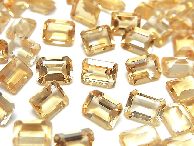 [Video] High Quality Citrine AAA Loose stone Rectangle Faceted 8x6mm 4pcs