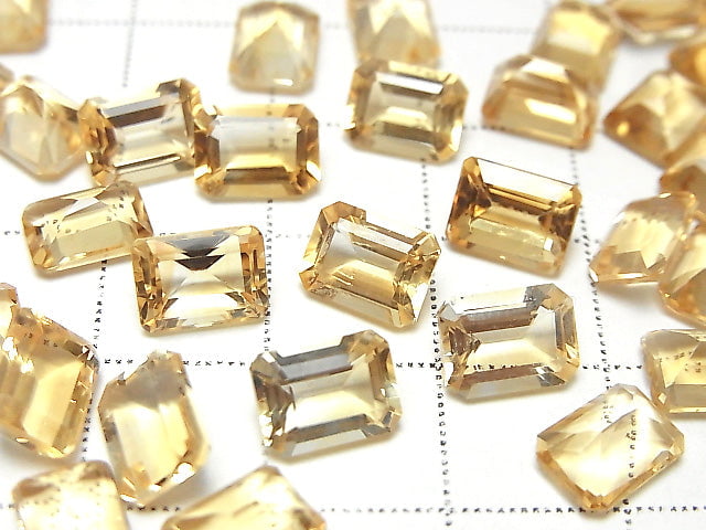 [Video] High Quality Citrine AAA Loose stone Rectangle Faceted 8x6mm 4pcs