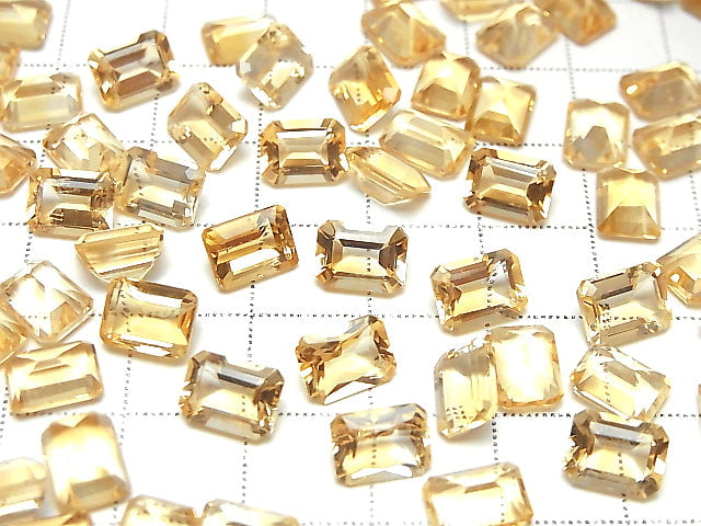 [Video] High Quality Citrine AAA Loose stone Rectangle Faceted 8x6mm 4pcs