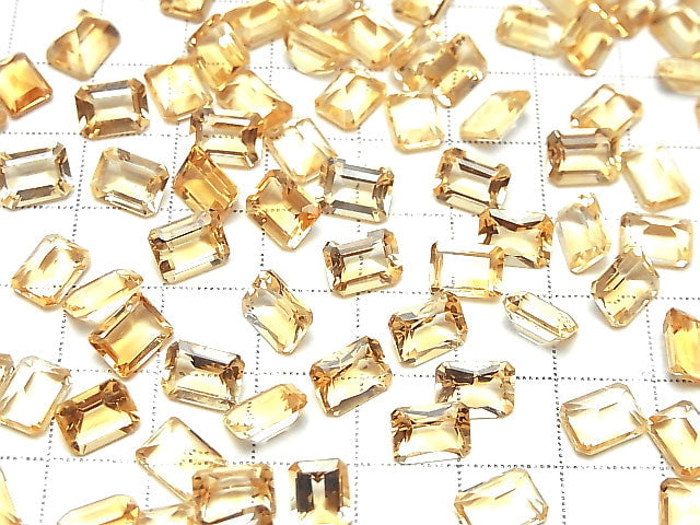 [Video] High Quality Citrine AAA Loose stone Rectangle Faceted 8x6mm 4pcs