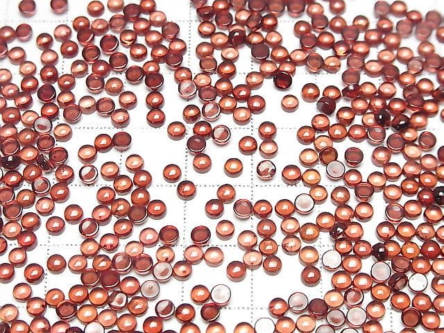 [Video] High Quality Mozambique Garnet AAA Round Cabochon 3x3mm 10pcs