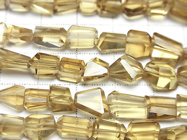 [Video]High Quality Natutal Champagne Color Quartz AAA Faceted Nugget half or 1strand beads (aprx.7inch/18cm)